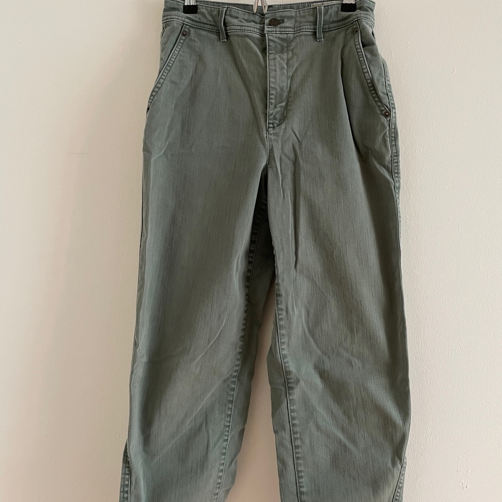 GAP Barrel High Rise OLIVE GREEN Khakis
